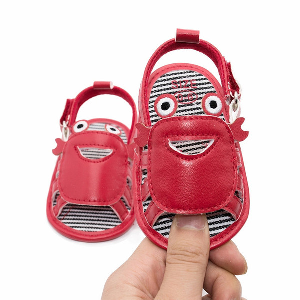 Summer Cartoon Shoes Baby Girl Boy Breathable Anti-Slip Crab Hollow Design Shoes Sandals Toddler Soft Soled Prewalkers