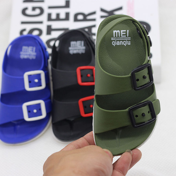 2019 Summer Boys Leather Sandals for Baby Flat Children Beach Shoes Kids Sports Soft Non-slip Casual Toddler Sandals 1-5 years