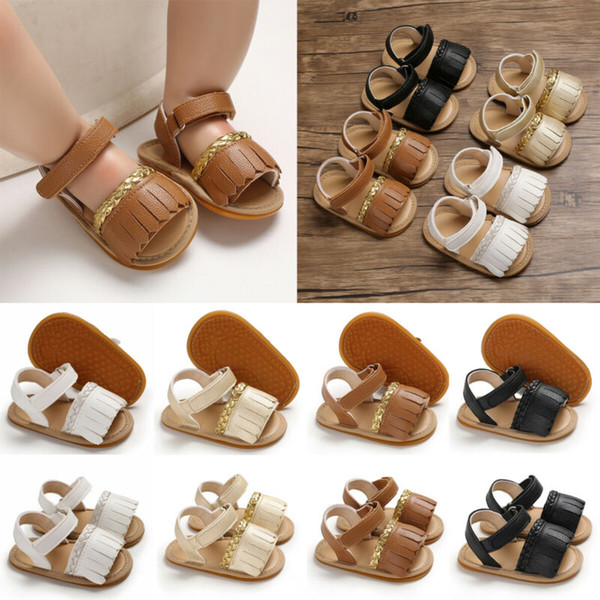 Pudcoco Brand New Newborn Baby Summer Sandals Tassel Soft Sole Crib Shoes Infant Prewalkers 0 To 18M