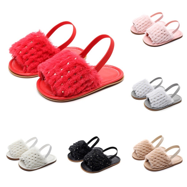 MUQGEW Toddler Infant Baby Girls Sequins Solid Flock Soft Sandals Slipper Casual baby schoenen children's shoes booties 2019