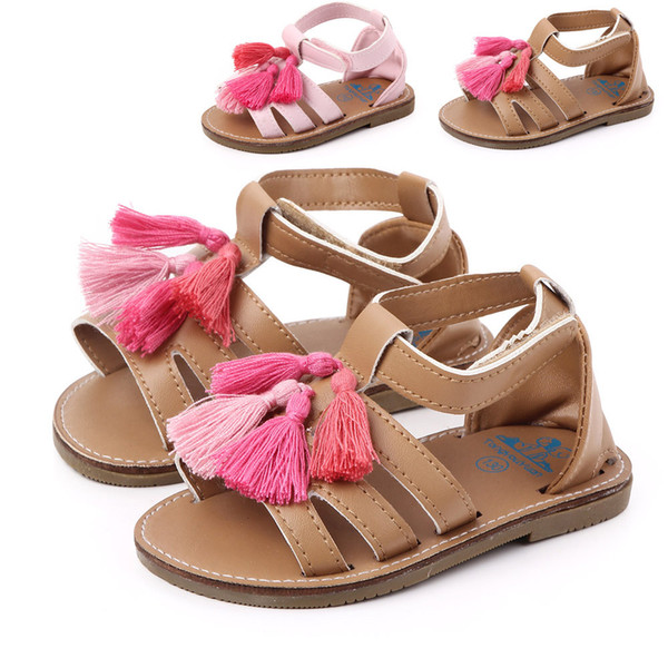 Cute Newborn Infant Baby Girls Tassel Princess Shoes Toddler Summer Sandals PU Non-slip Rubber Shoes 0-18 Month
