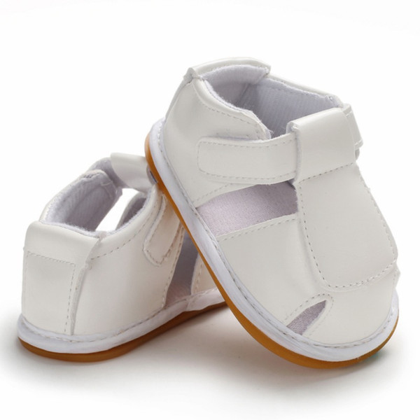 Baby summer sandals baby boy PU soft rubber bottom solid color fashion toddler shoes for 0-18