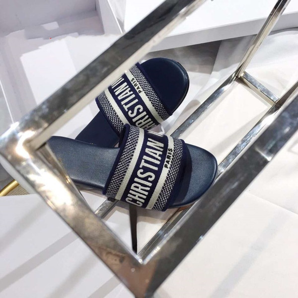 Womens Famous Summer Slipper Breathable Half Brand Loafters Casual Flat Shoes Ladies Designers Sandals sandalias mujer
