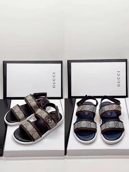 boy designer sandal black color kid summer beach shoe slippers baby girl summer shoe sandals toddlers kid fashion ankle strap sandals 26-35