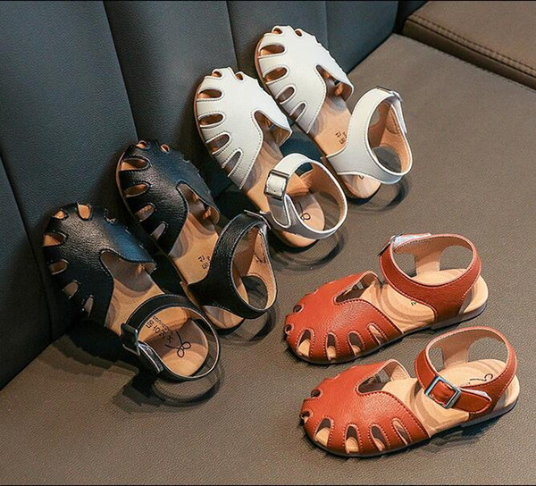 Children's sandals 2020 Summer new girls boys soft bottom princess shoes hollow-carved toe protection sandals