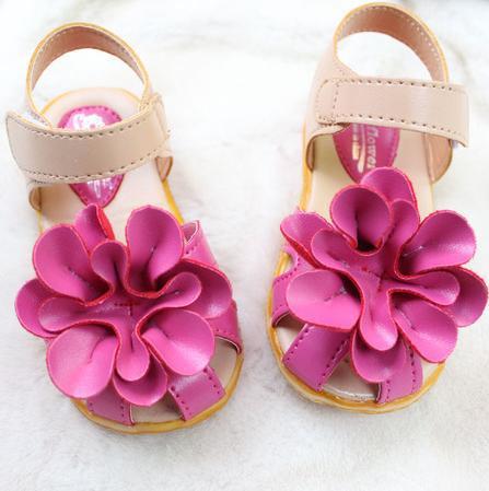 Wholesale-Flower Girls sandals new princess children's shoes genuine leather new princess han edition large children's sandals
