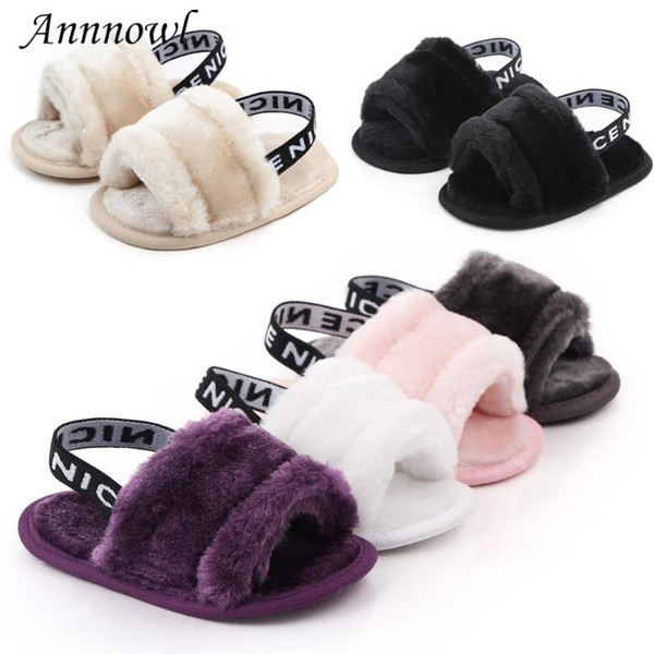 Fashion Brand Baby Girl Shoes Anti-slip Soft Sole Toddler Fur Shoe Newborn Footwear Infant for 1 Year Old Boys Party Dress Gifts