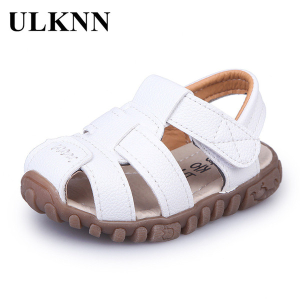 ULKNN Summer Children Shoes Close Toe Toddler Boys Sandals Leather Cut-outs Breathable Beach sandalia infantil Kids Shoe Comfort