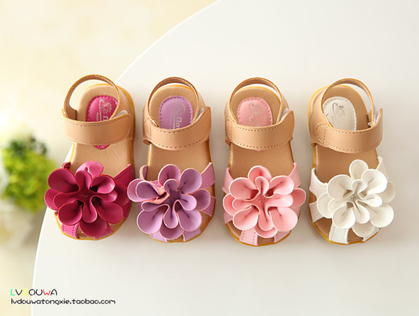 kids shoes girls 2017 new summer girls sandals flower princess baby girls shoes fashion sandals with boxes