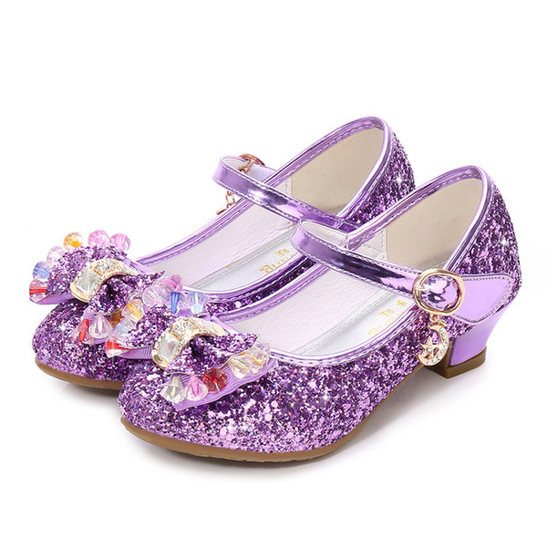Shiny Glittering Girls Shoes Crystal Bow Toddler Girl Sandals Summer Shoes for Wedding Party Princess Shoes Costume Flamenco Cosplay