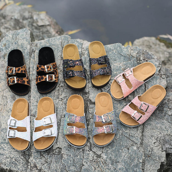 Sequi Slippers cork Slippers Girls Slip on Flip Flops Flats Shoe Parent-child Mermaid Antiskid Flip-flop Casual Cool Slippers Sandal LXL20