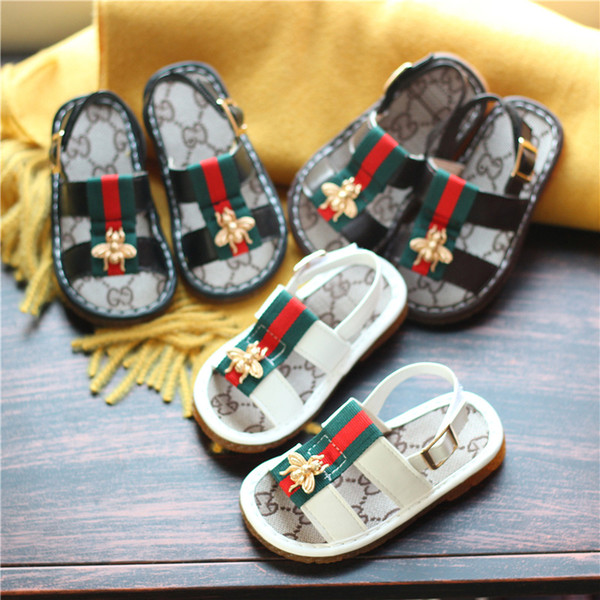 2019 new summer brand girls baby soft bottom bee shoes boys toddler anti-skid shoes children fashion beach shoes 3 color free shipping