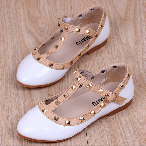 New Rivets Girl Princess Sandals PU leather Children Dress Oxford Flats Fashion Summer Dance Shoes (Toddler/Little Kid)