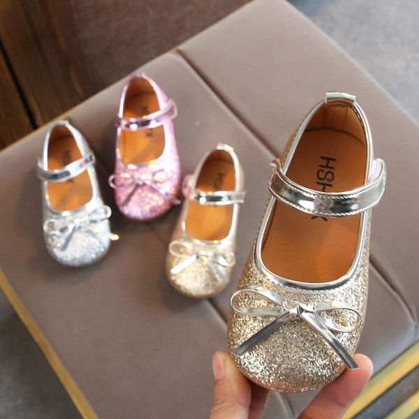Toddler Infant Kids Baby Girls Bling Sequins Sweet Children Sandals For Girls Breathable Hoolow Out Bow comfortable Shoes V191116