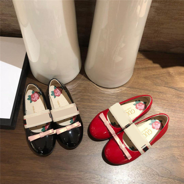 Designer Mary Jane Shoes Flat Dress Shoes with Pink Bows Genuine Leather Princess Shoe Girls Party Sneakers Wedding Party Footwear