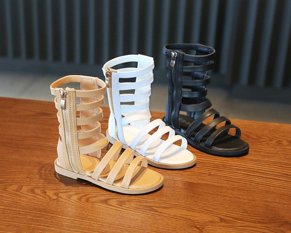 Kids shoes Summer Roman Boots High-top Girls Sandals Kids Gladiator Sandals Toddler Child Girls High Quality Shoes 3 Colors