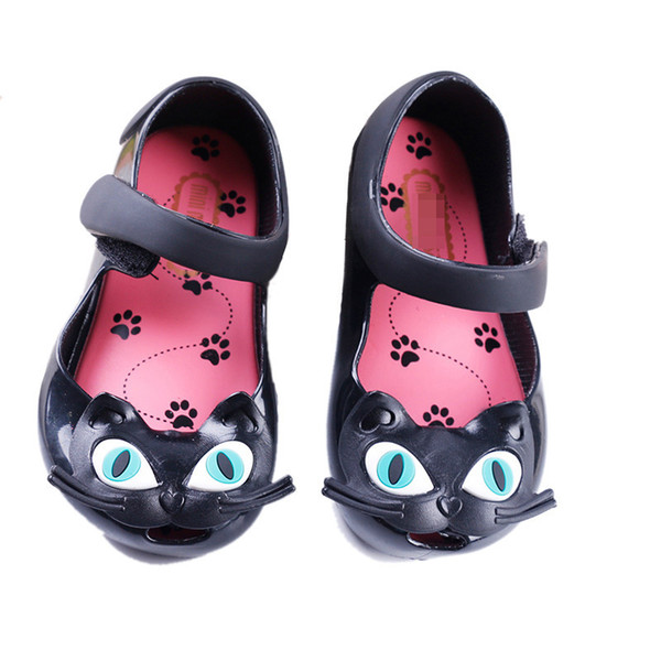 2019 new cat shoes jelly shoes fish mouth sandals girls and boys princess magic paste personality sandals cartoon