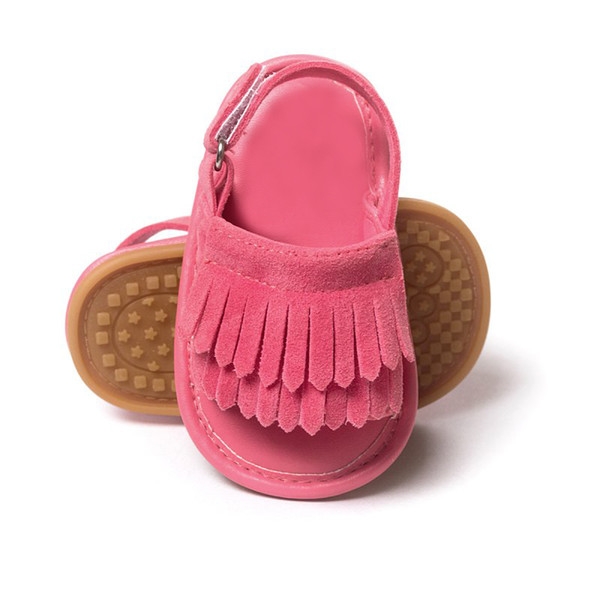 Newborn Baby Girl Sandals Summer Baby Shoes Casual Fashion For Girls PU Fringed Baby Sandals 7 Color