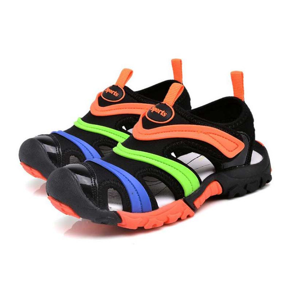 Unisex Shoe Child Sandals Boys Colorful Streak Toecap Shoes Girl Summer Antiskid And Soft Bottom Sandal Beach Shoe For Kids #8