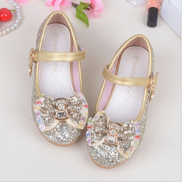 Cinderella crystal shoes spring and autumn new girls high heels children models catwalk piano performance dance shoes