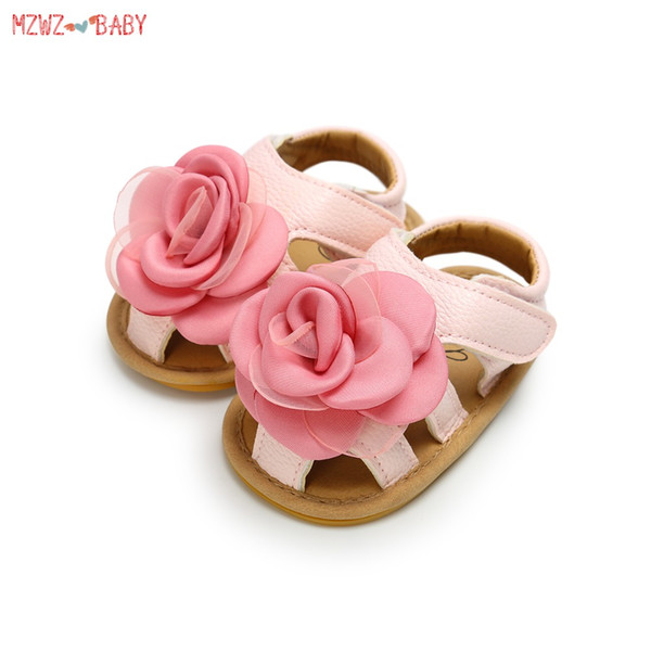Baby SHoes Newborn 0-18M SUmmer Baby Girls Sandals Flowers PU Fashion Rubber Slip Sandals Princess Shoes