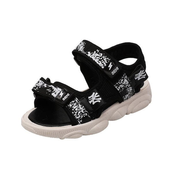 2019 Summer Kid's Shoes Women's Shoes Sandals Hook & Loop Round Toe Casual Neutral Flat Heels Non-slip