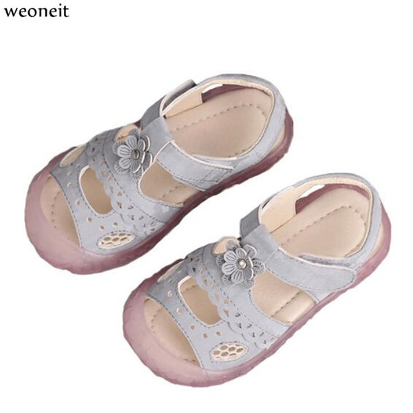Weoneit Summer New Children's Shoes Girls Sandals Soft Flowers Children's Baby Toddler Shoes CN 15-25