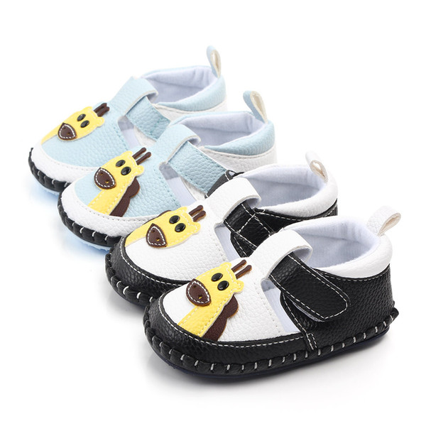 Newborn Infant Baby Girls Cartoon Sandals Prewalker Non-slip Hollow Unisex Summer New Cross PU Leather Shoes 0-18M