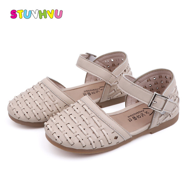 Toddler Girl Sandals Fashion Hollow Princess Shoes Summer New Girls Baotou Sandals Soft Bottom Slip Leather Children's