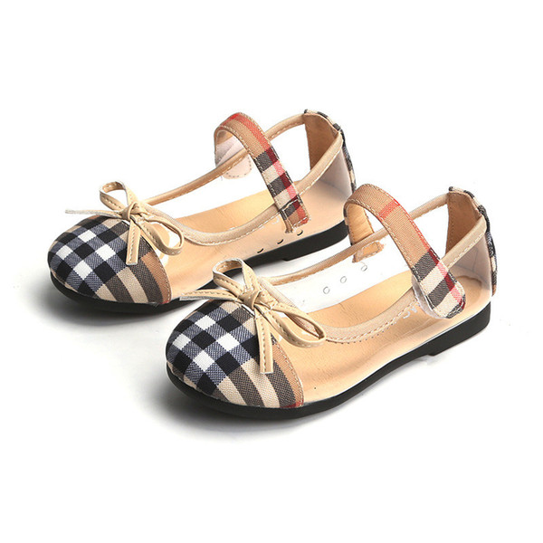 Kids Girls Sandals Children lattice flat shoes summer kids plaid beach shoes girl bow princess sandals gifts