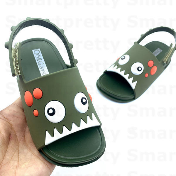 Ins Kids Baby Girls Sandals Cute Baby Cartoon Jelly Flamingo Monster Ladybug Shoes Slides Candy Color Boys Girls Children's Sandals E31009