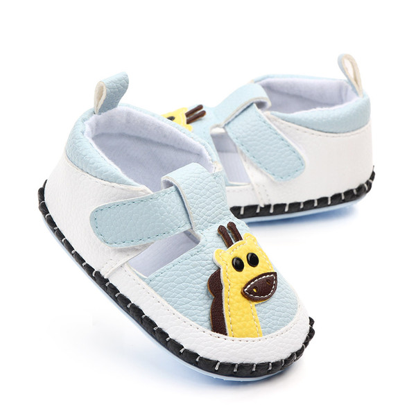 Newborn Infant Baby Girls Cartoon Sandals Prewalker Non-slip Hollow Unisex Summer New Cross PU Leather Shoes 0-18M