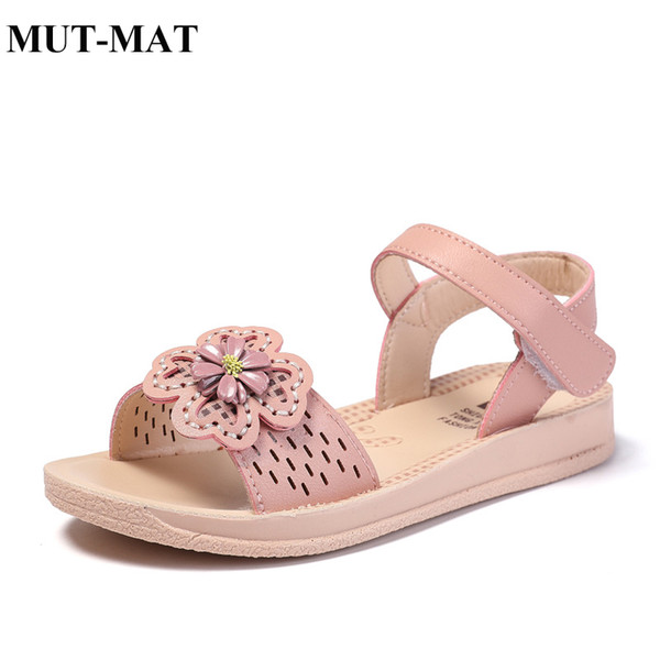 Girls sandals 2019 new summer pupil girl sweet children princess soft bottom toe beach shoes