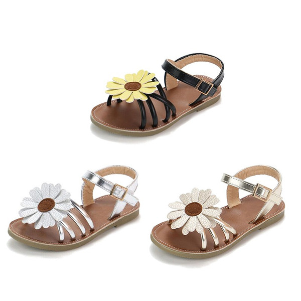 Children's shoes 2019 Summer New kids Shoes Lovely Flower Fashion Girl Sandals Magic Baby for KidS 21-35