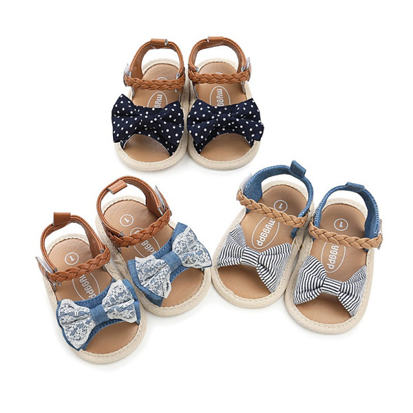 Summer Baby Sandals Baby Girl Summer Soft Sole Shoes Bowknot Sandals Toddler Infant Prewalkers