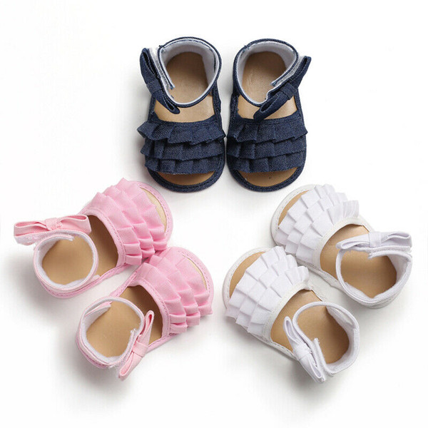 Newborn Baby Girl Soft Sole Non-slip Shoes Infant Toddler Summer Princess Party Sandals 0-18 Months