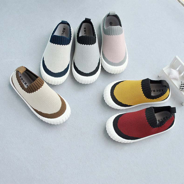 kids shoes boys luxury designer sneakers running shoes Summer new hollow Multi-colored children's flying woven fabric shoes