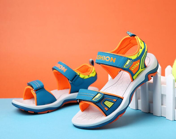 2017 Summer Beach Boy Sandals Kids Genuine Leather Shoes Fashion Sport Sandal Children Sandals For Boys Leather Casual Shoes