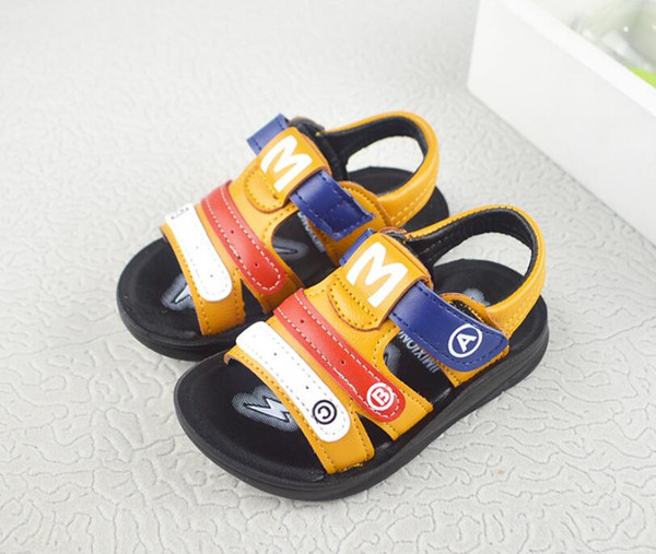 Boys Sandals Leather Soft Sole comfortable Lovely Colorful Buckle Strap Flat Footwear shoes