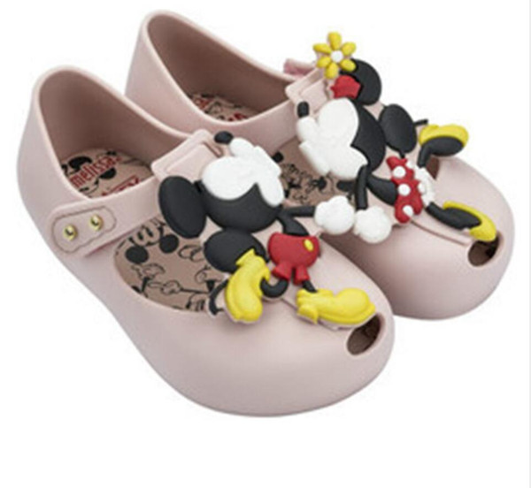 Melissa New Summer Mini Twins Mouse Animal Pattern Shoes Jelly Shoe Sandals Girl Non-slip Kids Sandal Toddler