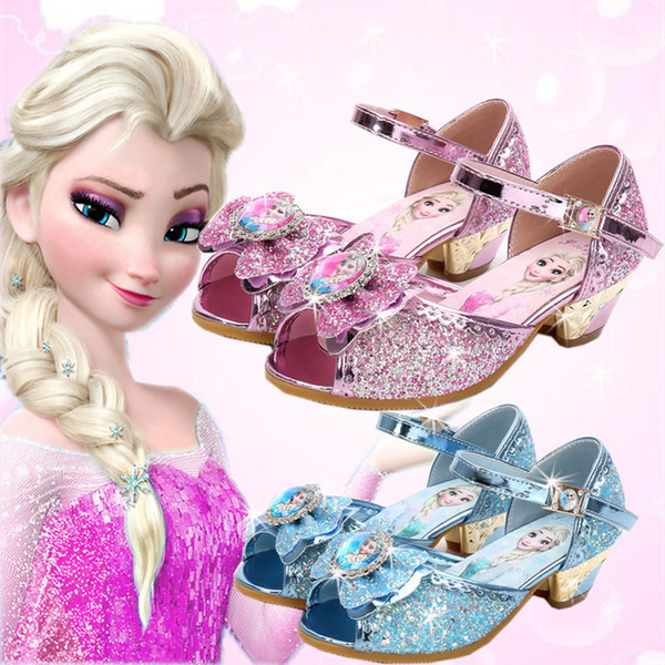 2019 summer new girls sandals princess children's high heels ice romance shoes fish mouth shoes children's shoes