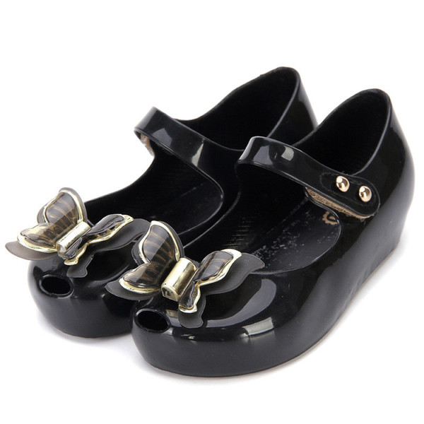 cute melissa girl sandals shoes solid butterfly fragrance PVC candy shoes for 1-5years girls kids children fashion princess shoes