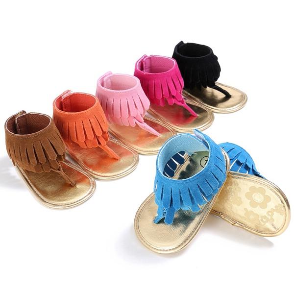 Baby girls cute sandals tassel summer baby sandals soft sole PU child girls shoes non-slip infant soft toddlers kids shoes