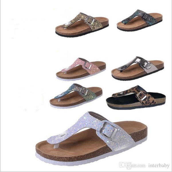 Mermaid Flip-flops Sequins Sandals Summer Cork Slipper Sandles Beach Antiskid Slippers Casual Cool Slippers Fashion Sandalias Footwear A5229