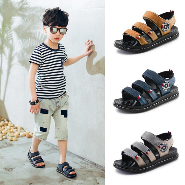 Boys Sandals Children shoes Genuine Leather Male Kids Sandals Baby Boys Summer Sandals Casual comfortable summer Beach shoes