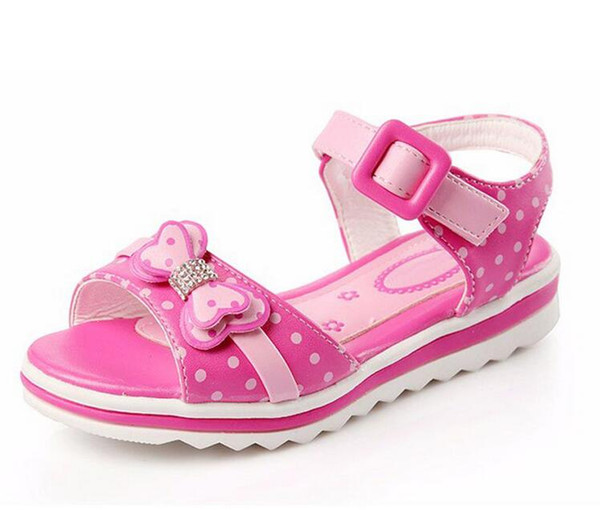 Girls Sandals Summer 2017 New Dot Bow Kids Shoes For Fashion Princess