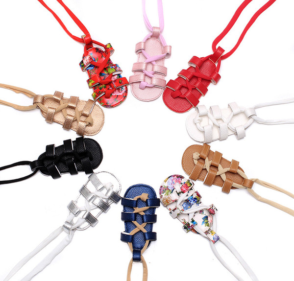 Baby PU Leather Moccasins shoes Girl 10 Color Summer Soft bottom Sandal Infant Roman sandals Cross-tied First Walking Shoes LC921
