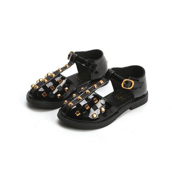 Girls Sandals kids shoes 2019 Summer Fashion kids sneakers Moccasins Soft rivet girl shoes Children Beach Sandals Kids Footwear A3431