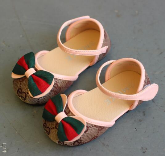 New children's sandals girl baby Canvas shoes Kids Princess bow sandals shoes