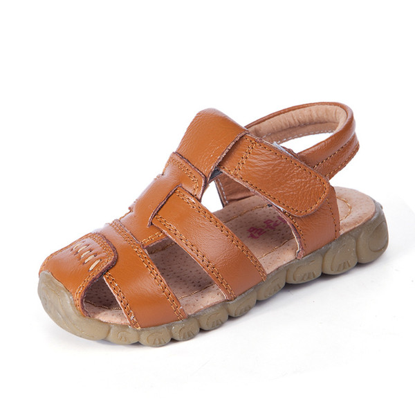 Summer children sandals Genuine leather Boys sandals fashion magic sticker boys sandals